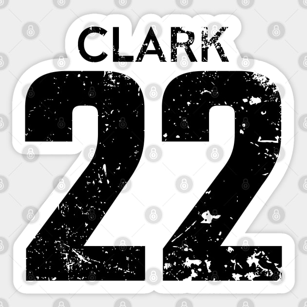 Caitlin Clark Black Distressed Jersey Number 22 Sticker by itsMePopoi